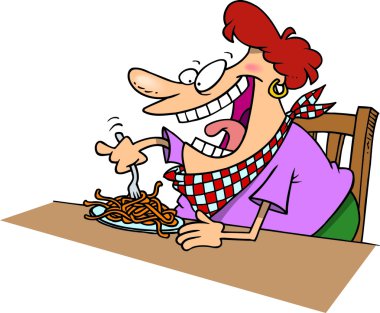 karikatür makarna lady