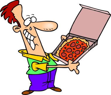 Çizgi Adam pizzayla
