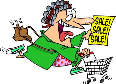 karikatür Satılık alışveriş