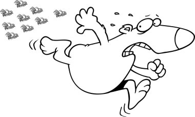 Arılar çalışan karikatür ayı