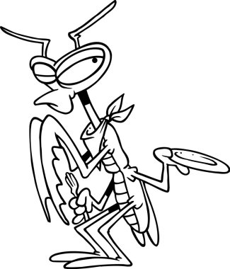 karikatür mantis yemek