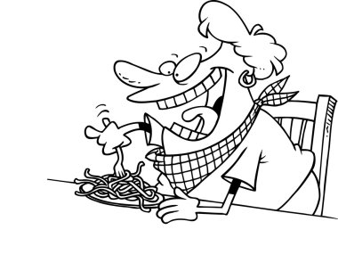 karikatür makarna lady