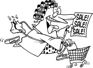 karikatür Satılık alışveriş