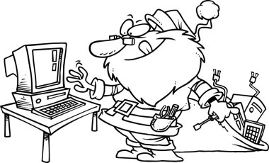 Santa tech cartoon