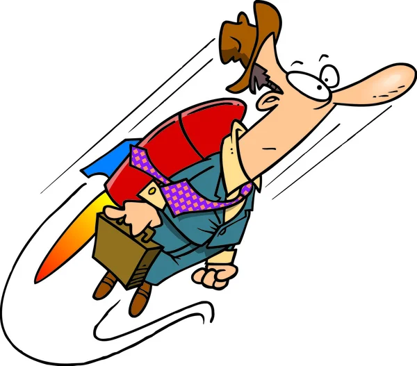 Cartoon zakenman jet pack — Stockvector