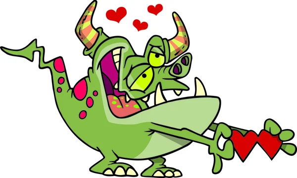 Cartoon Monster Love — Stock Vector