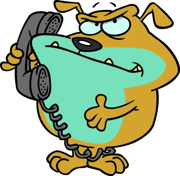 Cartoon Dog Talking on Phone — Stock Vector