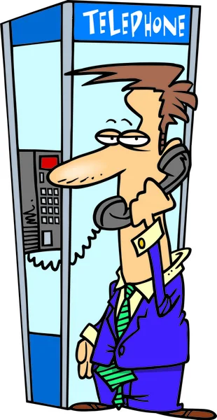 Cabine do telefone dos desenhos animados — Vetor de Stock