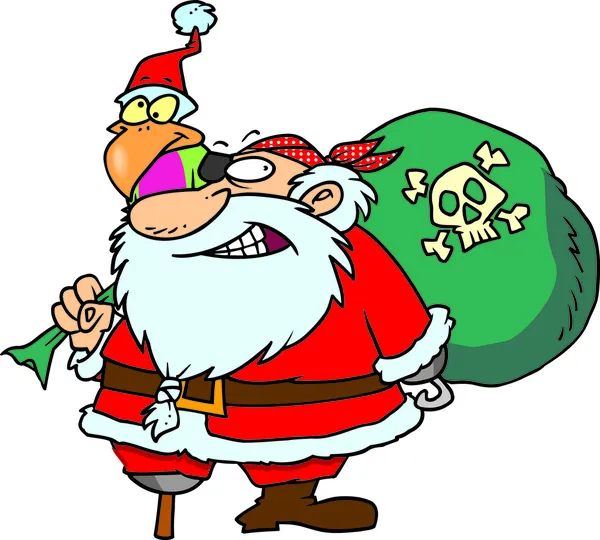 Dessin animé Pirate Santa — Image vectorielle