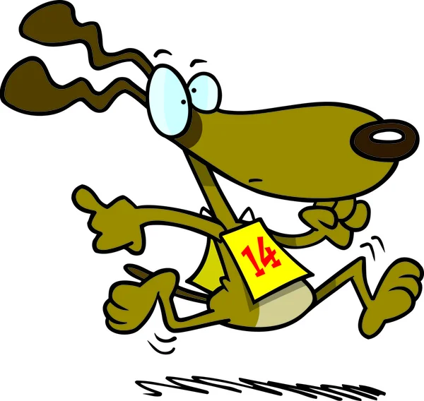 Desenhos animados Greyhound Race —  Vetores de Stock