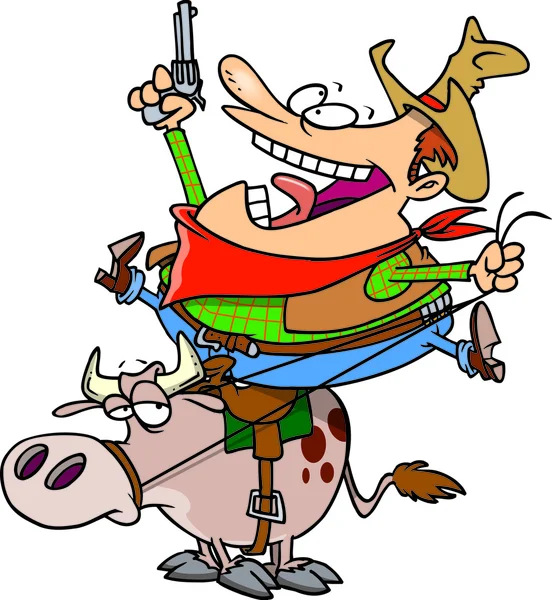 Cartoon cowboy ridning — Stock vektor