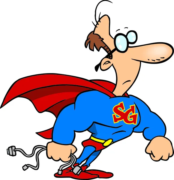 Cartoon Super Geek — Stockvector