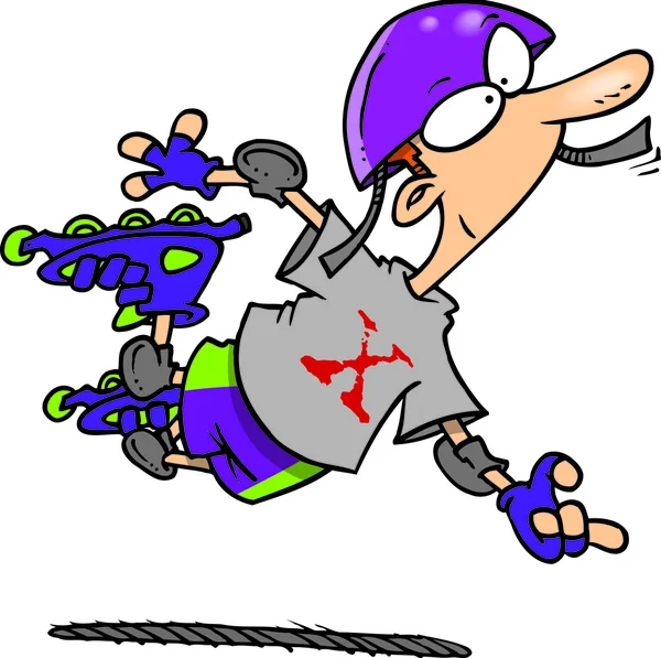 Cartoon Extreme Rollerblader — Stockvector