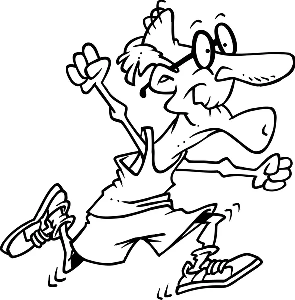 Cartoon Senior Jogging — Stock Vector