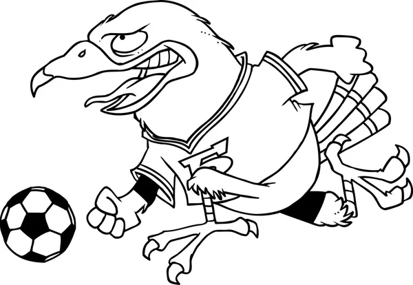 Cartoon Hawk Soccer Player — Stock Vector