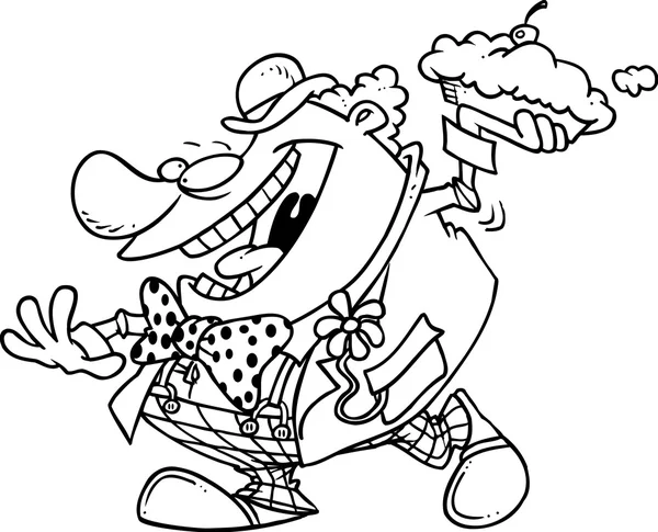 Cartoon Clown lanciatore di torte — Vettoriale Stock