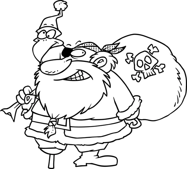 Zeichentrickpirat Weihnachtsmann — Stockvektor