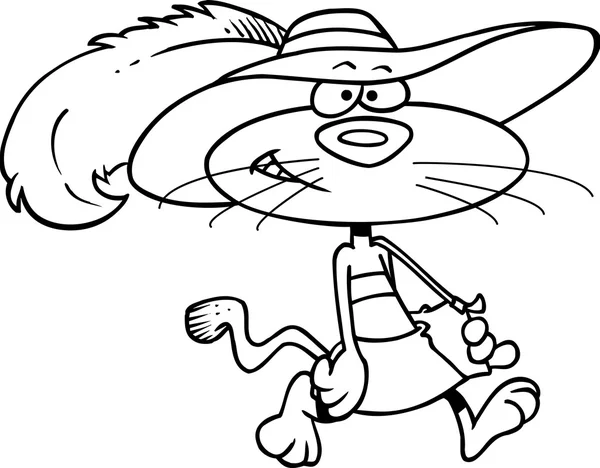 Cartoon macska egy kalap — Stock Vector