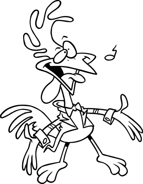 Cantante de ópera de gallo de dibujos animados — Vector de stock