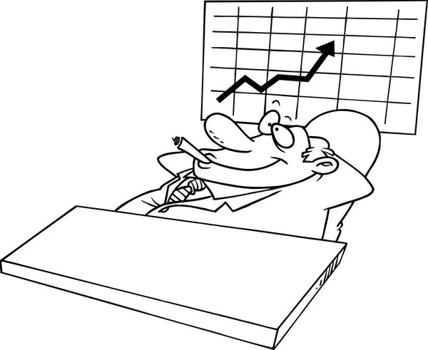 Desenhos animados homem de negócios satisfeito —  Vetores de Stock