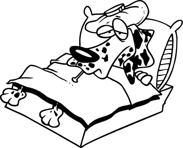 Perro enfermo de dibujos animados — Archivo Imágenes Vectoriales