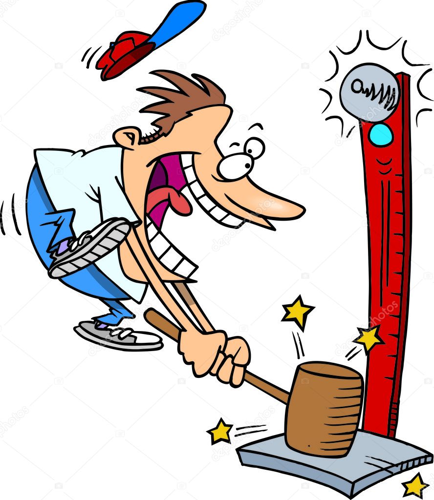Cartoon Man Playing the High Striker Game Clipart Image Stock Vector Image by ©ronleishman #13915269 Cartoon Man Playing the High Striker Game Clipart Image Stock Vector Image by ©ronleishman #13915269