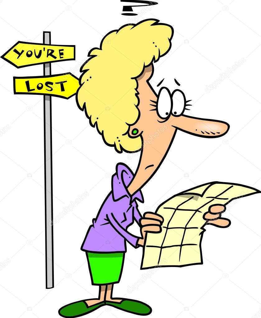 Dessin anim?? femme perdue image vectorielle par ronleishman