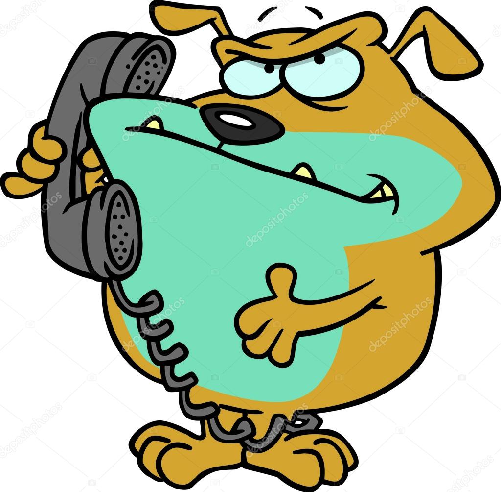 Cartoon Dog Talking on Phone Stock Vector Image by ©ronleishman #13916441