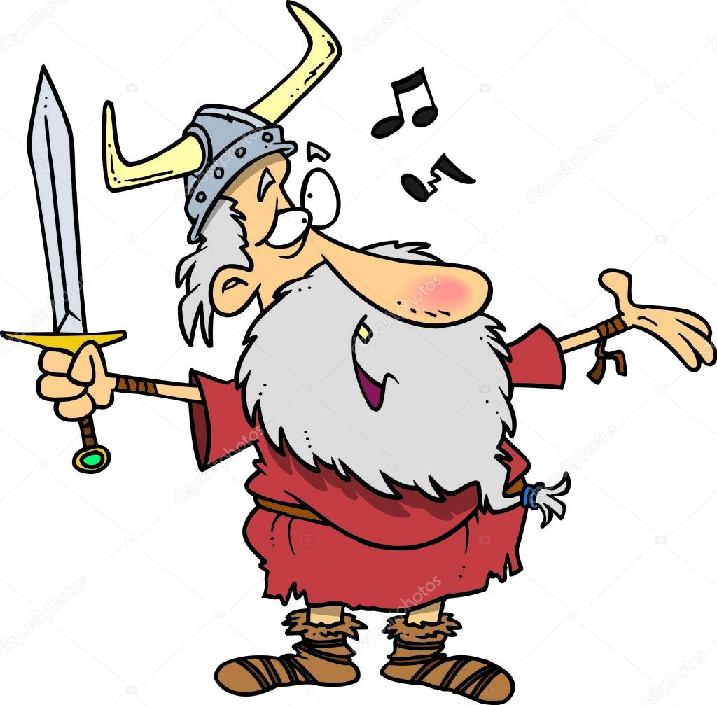Cartoon Viking Singing a Song