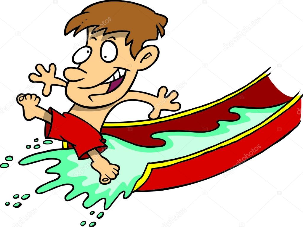 Cartoon Water Slide — Stock Vector © ronleishman #13917365