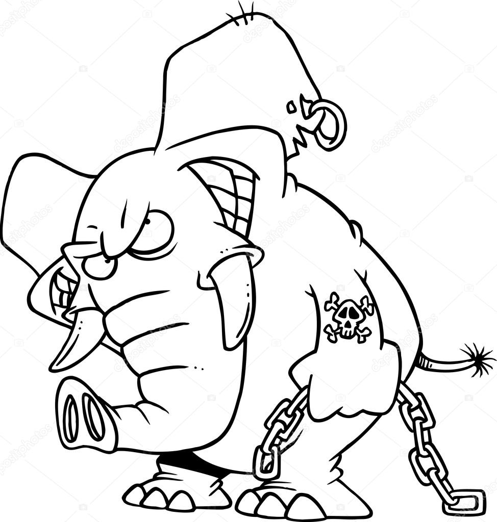 Cartoon Evil Elephant