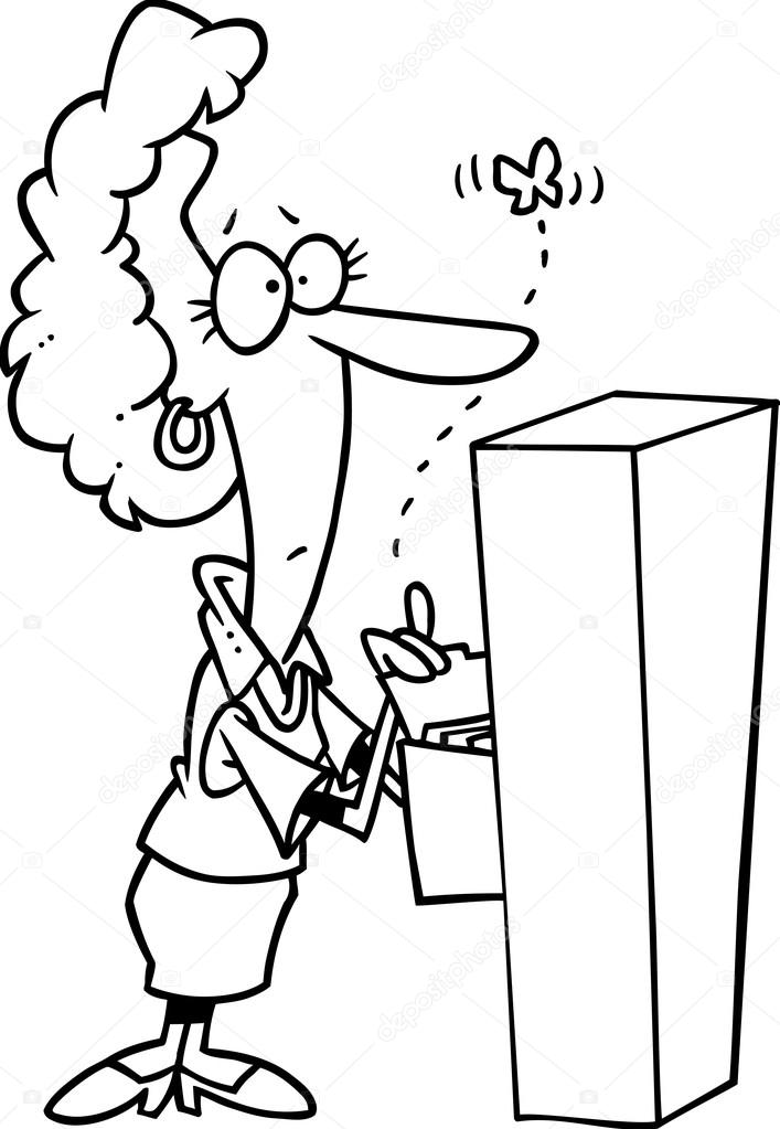 Cartoon File Cabinet Moth Stock Vector C Ronleishman 13918258