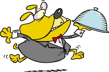 karikatür köpek garson