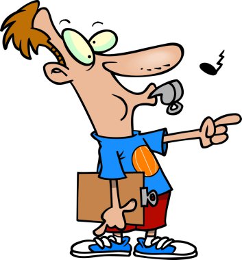 karikatür basketbol koçu