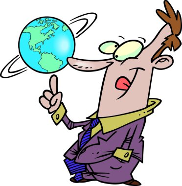 Cartoon Global Businessman clipart