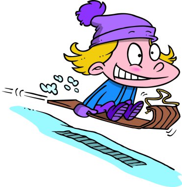 çizgi film kar sledder