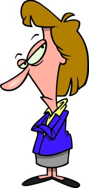 karikatür şüpheci kadın