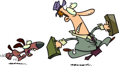 karikatür kapıda satıcısı