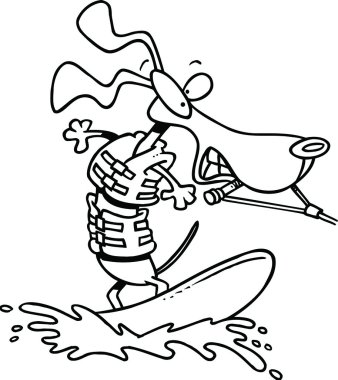 köpek wakeboard cartoon
