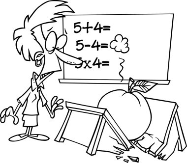 Cartoon Teacher Apple clipart