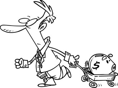 Piggy banka tasarruf cartoon