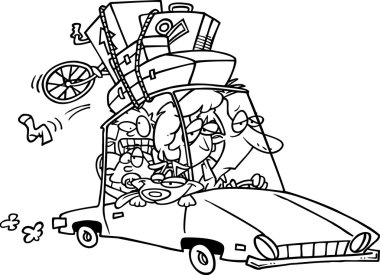 Cartoon Family Road Trip