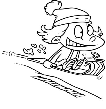 çizgi film kar sledder