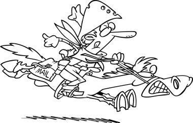 karikatür pony express binici