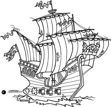 Cartoon Pirate Ship clipart