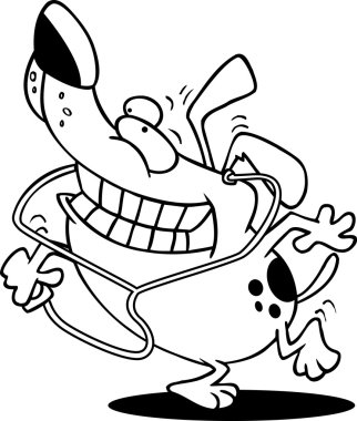 müzik dans karikatür köpek