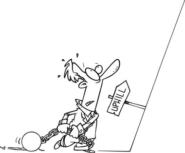 karikatür zorlu mücadele