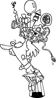 çizgi film ilham giyen kadın