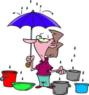 Cartoon Leaky Roof clipart