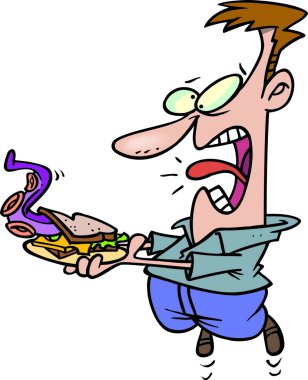 çizgi film deniz ürünleri sandviçi